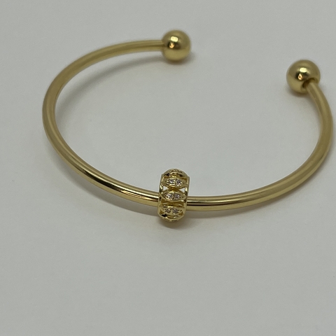 Berloque separador circular com zircônias