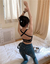Sem costura cross-back feminino escavar camisola de malha - loja online