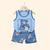 Conjunto de camiseta e shorts de algodão infantil, sem mangas na internet