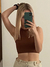 Top feminino estilo Colheita, Sem Mangas, Cor Sólida, Regata