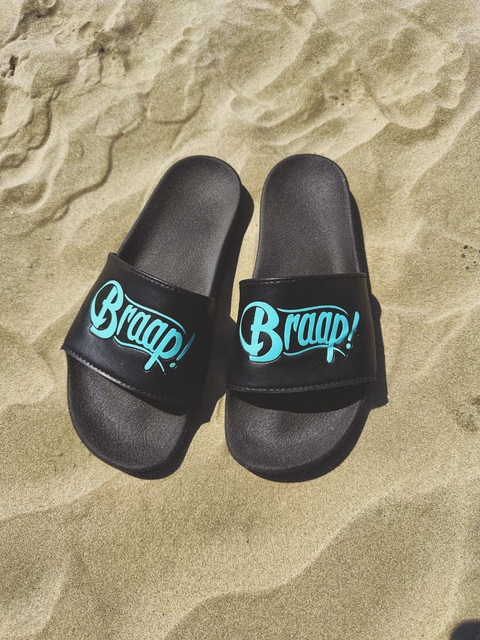 Chinelo Braap! Co. Slide - Preto/Turquesa