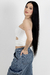 Cropped feminino poliamida off-white Estela na internet