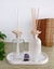 Vidro Decorativo Difusor de Varetas com Rosa em Cerâmica 250 ml - Jardim Decor