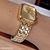 Relógio Feminino Quadrado Serpens Cristais Dourado - Ref: 77234LPSVDB1 - comprar online
