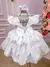 Vestido Linha Festas Infantil Branco Flores Jardim Encantado - comprar online