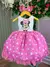 Vestido Temático Luxo Minnie Rosa Linha Festa
