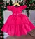 Vestido Linha Festas Infantil Pink Flores Jardim Encantado