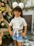 Cropped/Camisa Branca com detalhe no bolso em Paete