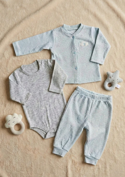 Saquito con Pantalon Rayado "Andy" + Body Liso