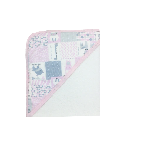 Toallon capucha estampada pique