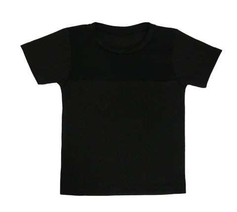 Remera Waffle/Jersey combinada