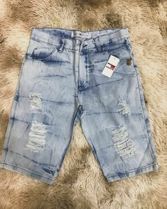 Bermuda Jeans Rasgado Moda Streetwear Fashion Bolso Masculino na internet