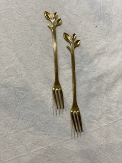 Mini Tenedor Hojas Gold postre, picadas Set X 6 Acero Dorado - DropHouse