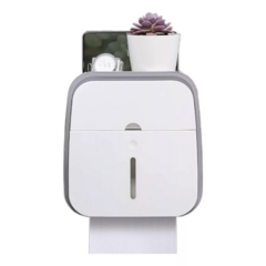 Soporte de papel higiénico de doble capa, resistente al agua, sin perforación en internet