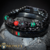 Set 3 pzas. Pulsera y brazaletes tema jaguar con zirconias, baño de oro 18k. (rojo/verde/dorado) - (copia) - IMPERIAL MONKEY JOYERIA