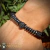 Pulsera cabeza de jaguar con zirconias, cuentas de hematita y piedra ojo de tigre. (negro/humo) - IMPERIAL MONKEY JOYERIA