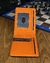 Personalized wallet/money clip with laser engraving. (black/orange-01)