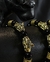 Pulsera cabezas de jaguar con zirconias y piedra ojo de tigre y baño de oro de 18k (azul/dorado) - (copia)