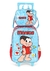 Maleta de rodinha com estampa da personagem Mônica, incluindo uma mochila menor na parte superior. A maleta é azul com detalhes vermelhos e ilustrações da personagem.