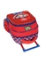 Mochila infantil vermelha com estampa do personagem Mario, com alça e rodinhas para transporte.