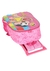 mochila de rodinha rosa com estampa do personagem Shinchan