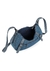 Bolsa meia lua jeans Up4You, com zíper e alças ajustáveis, vista interna.