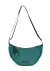 Bolsa na cor verde-água com alça longa e fechamento em zíper.