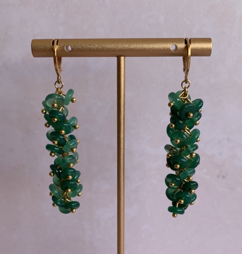 Aretes Luxemburgo - Ágata verde