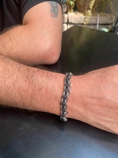 PULSO DE ESLABONES DE ACERO CON MIX DE CAUCHO - comprar en línea