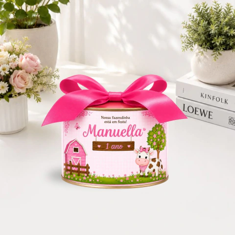 Tubo Lata 5x6 Personalizada fazendinha