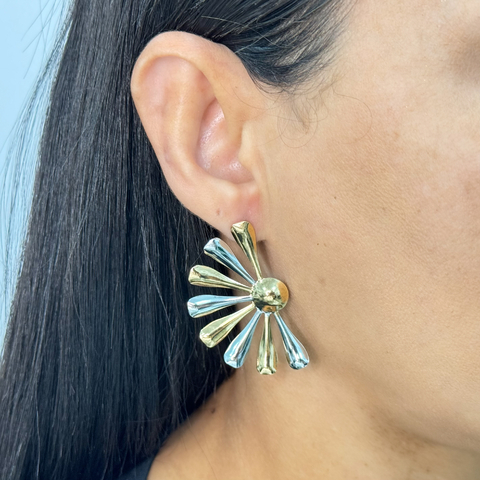 Brinco feminino leque mix cores