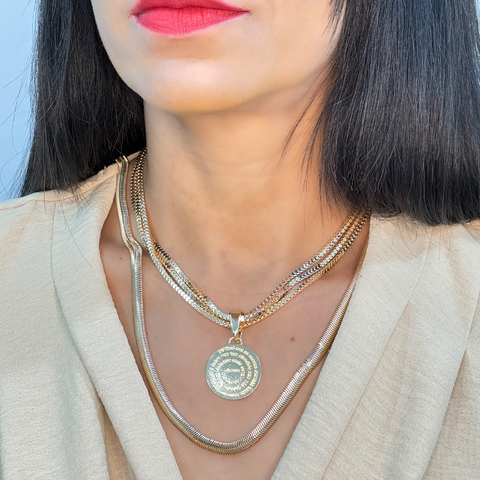 Mix colar correntaria pingente pai nosso