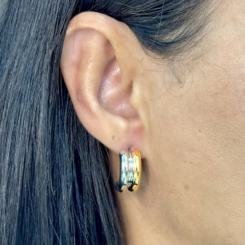 Brinco meia argola mix de cores