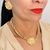 Colar semi aro pingente flor folheado - comprar online
