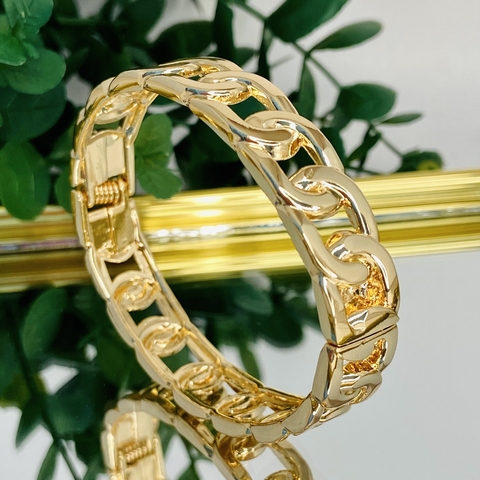 Pulseira bracelete elos metal