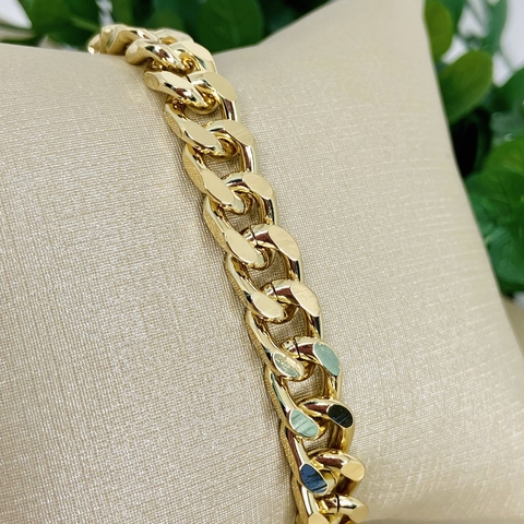 Pulseira corrente grumet folheada