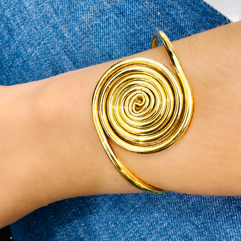 Bracelete feminino espiral folheado
