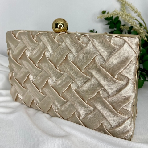 Bolsa clutch de festa cetim fecho metal