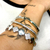 Bracelete pulseira feminina trevo cravejado - loja online