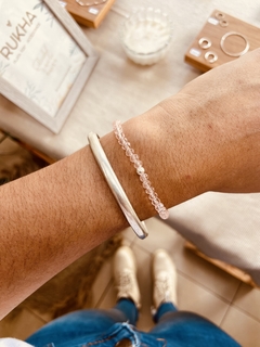 PULSERA PIEDRITAS ROSITA ELÁSTICA