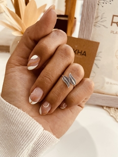 ANILLO MIDI DOBLE HOJAS SEPARADAS - comprar online