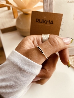 ANILLO MEDIO CUBIC NEGRO - comprar online
