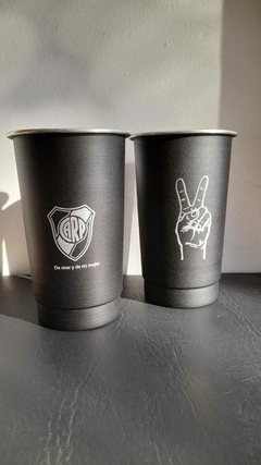 Vaso aluminio negro - Galagrabados