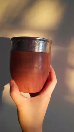 Mate camionero virola acero cincelada