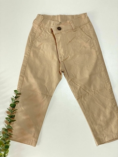 Pantalón gabardina elastizada beige