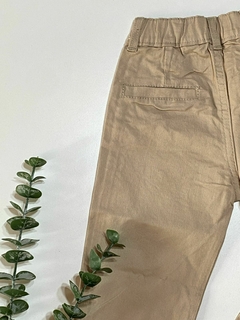 Pantalón gabardina elastizada beige - comprar online