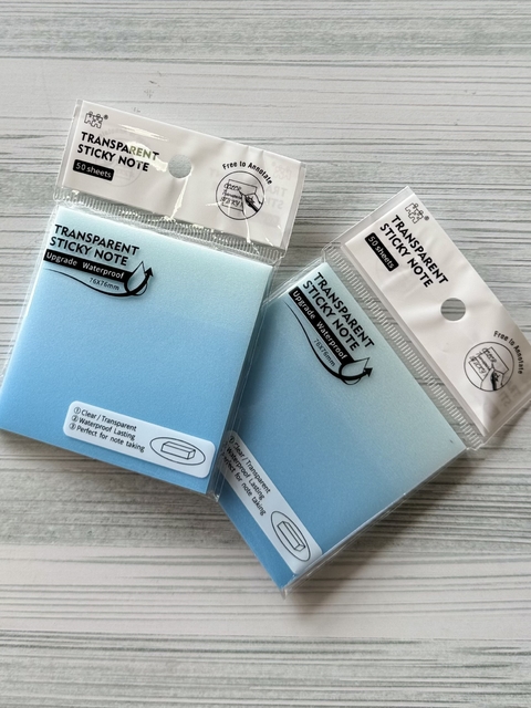 Notas Adhesivas Transparente Celeste - comprar online