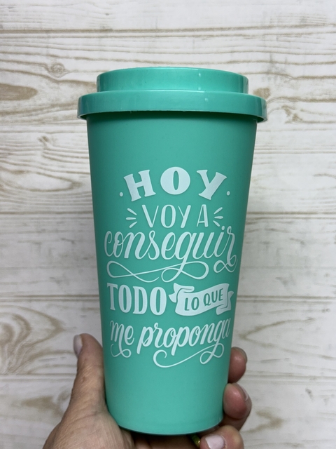 Vaso Verde Con Frase