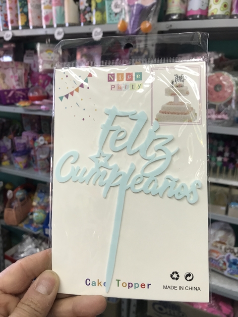 Feliz Cumple Celeste Pastel Simple