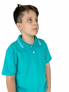 Camiseta polo verde água - comprar online
